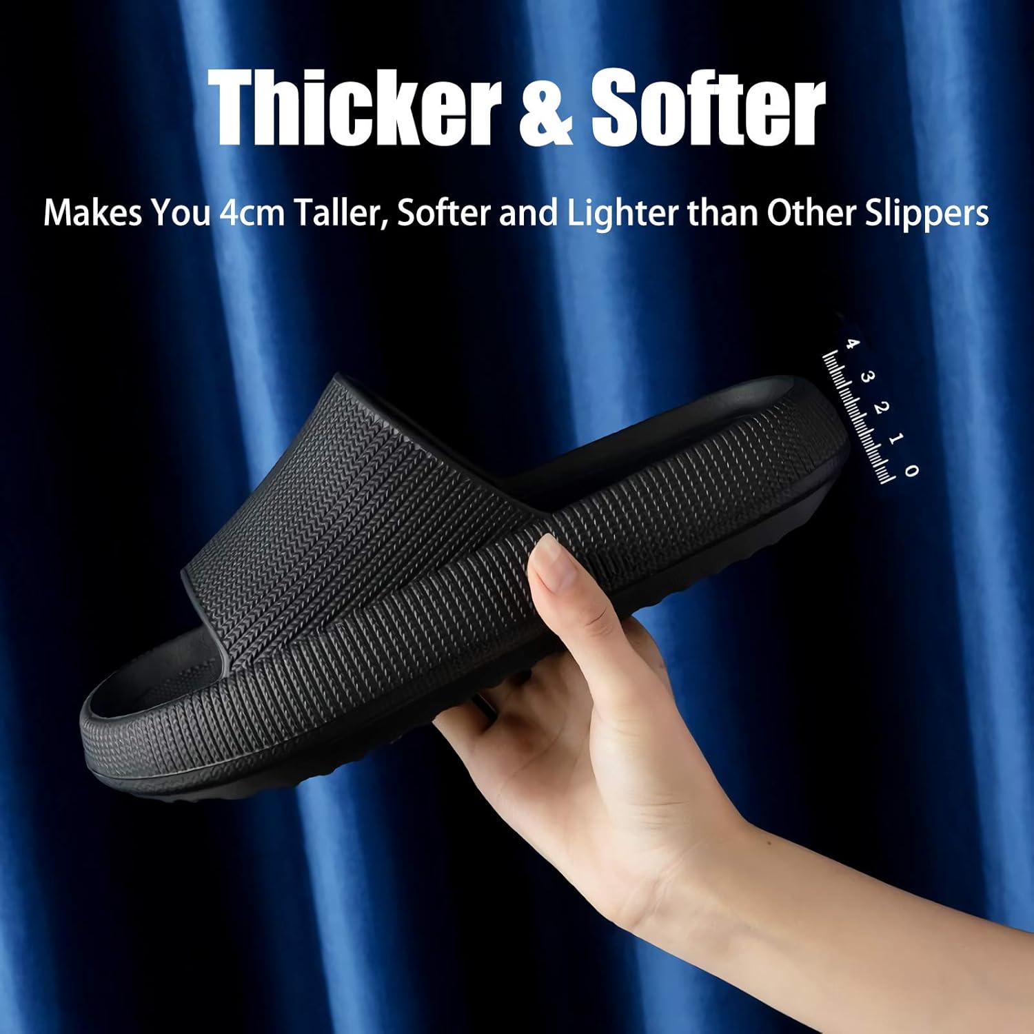 Women and Men, Pillow House Slippers Shower Shoes Indoor Slides Bathroom Sandals, Ultimate Comfort, Lightweight, Thick Sole, Non-Slip, Easy to Clean