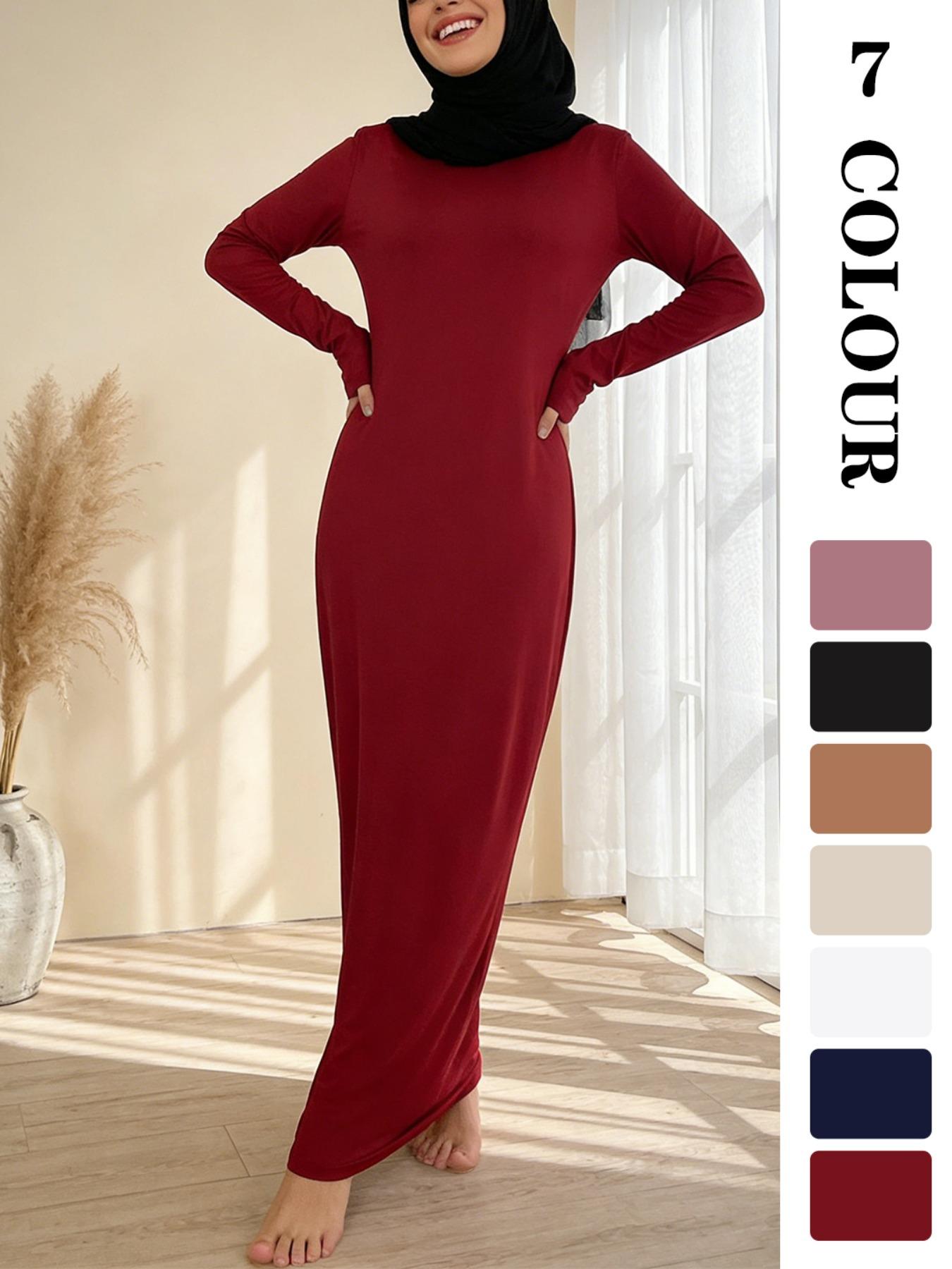 Muslim Sleepwear Plain Long Sleeve Fitted Dress, Hijabi Cute Dresses, Muslim Women Gowns, Essential for All Muslim Women, 7 Colors, 5 Sizes, Suitable for All Ages - TikTok Shop Muslim Sleepwear Plain Long Sleeve Fitted Dress, Hijabi Cute Dresses, Muslim Women Gowns, Essential for All Muslim Women, 7 Colors, 5 Sizes, Suitable for All Ages - TikTok Shop