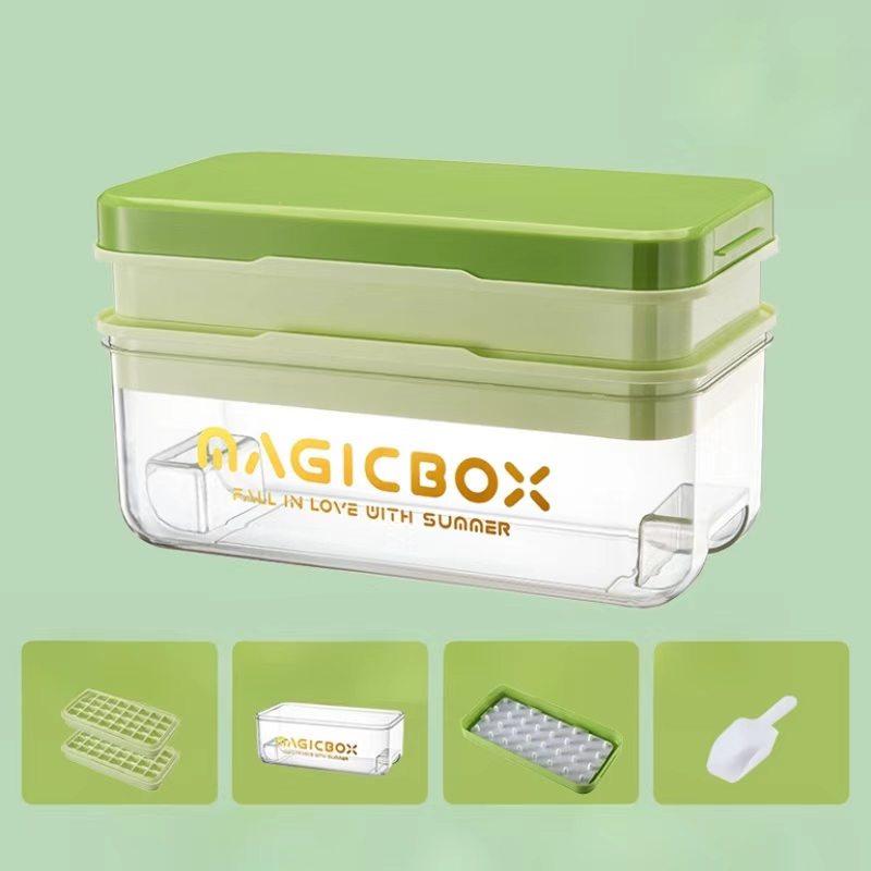 Large Capacity Thick Ice Cube Mold, Home & Commercial Ice Maker, Silicone Ice Tray, Quick Freezing, Easy Release, Storage Box