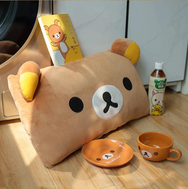 Cute Soft Rilakkuma Super Soft Big Pillow Plush Doll Cartoon Sleeping Position Sofa Bed Pillow Decoration Girl Birthday Gifts