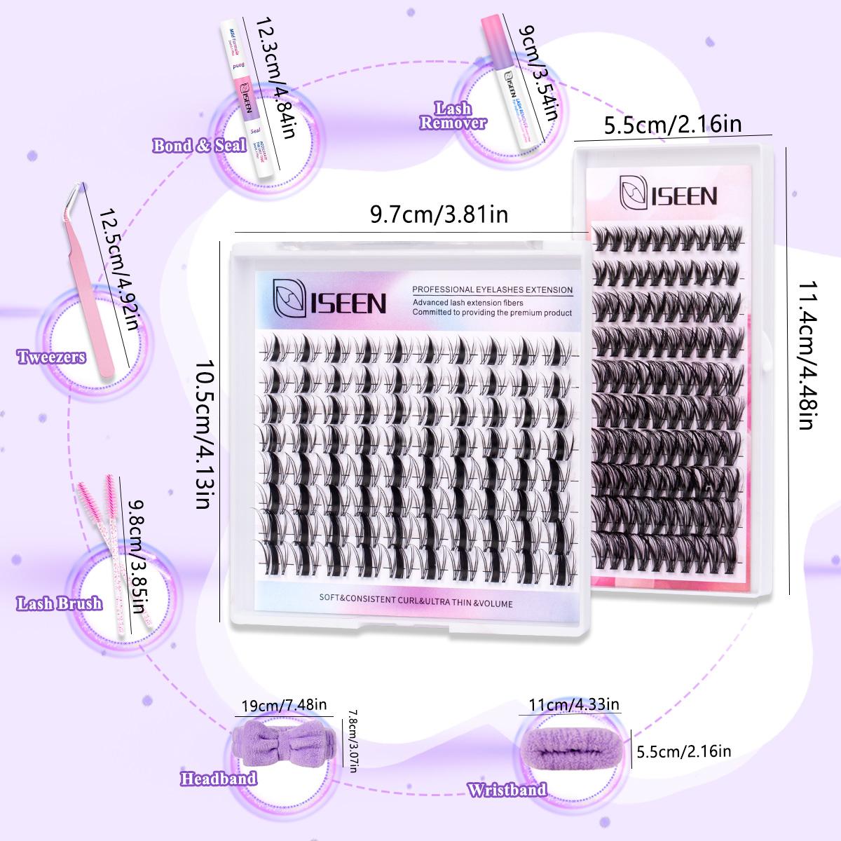 Eyelash Cluster Kit, D Curl Volume Cluster Lashes, Fluffy Eyelash Clusters, Dense Long Curled DIY Lash Extension Set, Multiple Lengths, Includes Bond & Seal, Lash Remover, Tweezers & Brush #GLOBAL PICKS