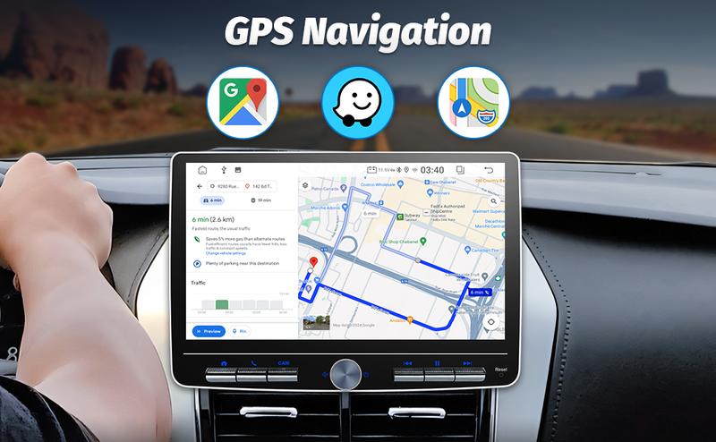 Double Din Car Stereo: 10 Inch Android Double Din Radio Head Unit Touch Floating Screen Compatible with Apple Carplay Android Auto, 8-Core 5.1 CHN Car Audio with Cam, AM/FM, Navi, SWC, MIC