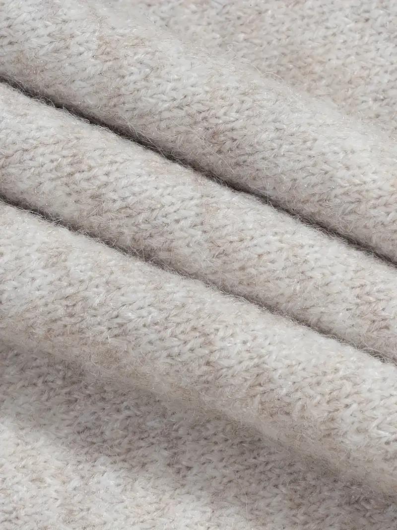 Women's Vintage Knit Sweater, Fall Winter New Round Neck Loose Fit Casual Soft Comfortable Top, Elegant High-End Slimming Design