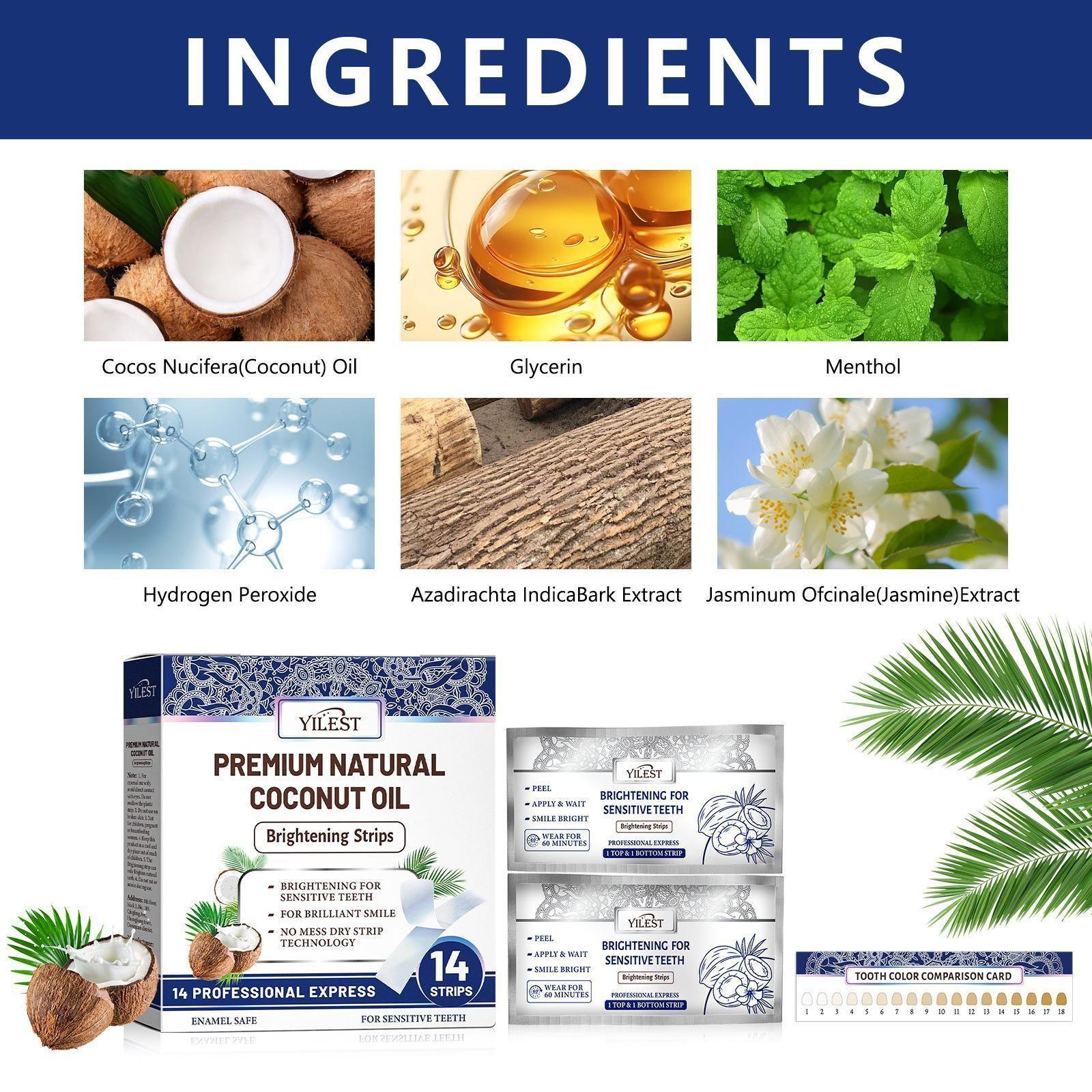 Coconut Mint Teeth Stickers, Brighten Teeth Deep Cleaning, Fresh Breath Long Lasting, Thin Fit No Acid, Portable Oral Care, 1 Box/3 Boxes
