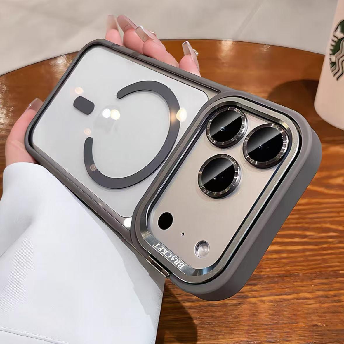 iPhone 17 Pro Max MagSafe ケース スレート グレー iPhone 17 Pro Max Smartphone Protective Case with Foldable Metal