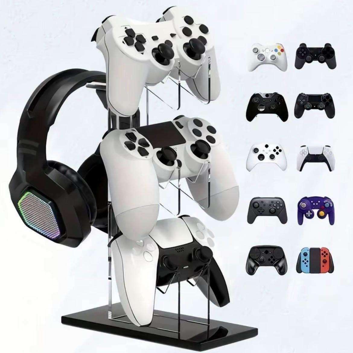 Game Controller Holder, Desktop Storage Rack with Headphone Slot, Ideal for Ps4/ps5/ps3 Controllers, Perfect Gift for Gamers