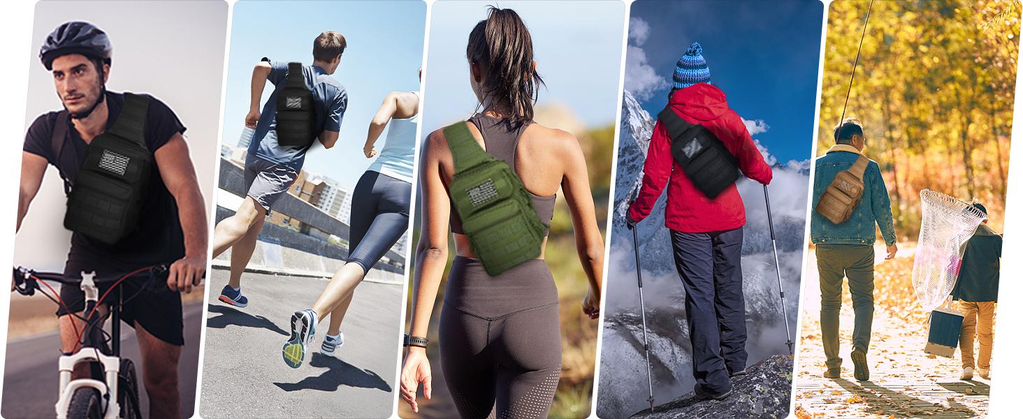Tactical Sling Bag Backpack Military Rover Shoulder Sling Pack Small EDC Crossbody Chest Bag for Men, All-Season Use