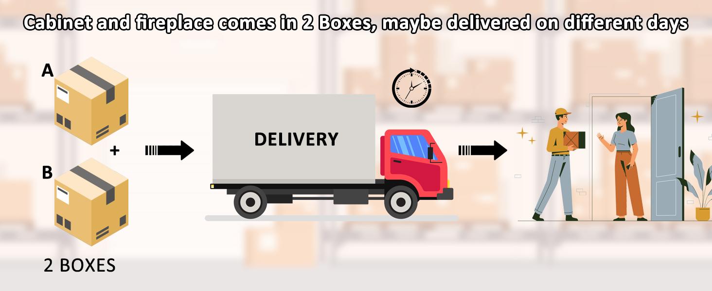 【2 Packages Shipping】AHB 58" Fireplace TV Stand for TVs Up to 65" with 52" Electric Fireplace, TV Console for The Living Room, LED Light Entertainment Center, Storage Cabinet, Media Console Table, Black 【2 Packages Shipping】AHB 58" Fireplace TV Stand for TVs Up to 65" with 52" Electric Fireplace, TV Console for The Living Room, LED Light Entertainment Center, Storage Cabinet, Media Console Table, Black