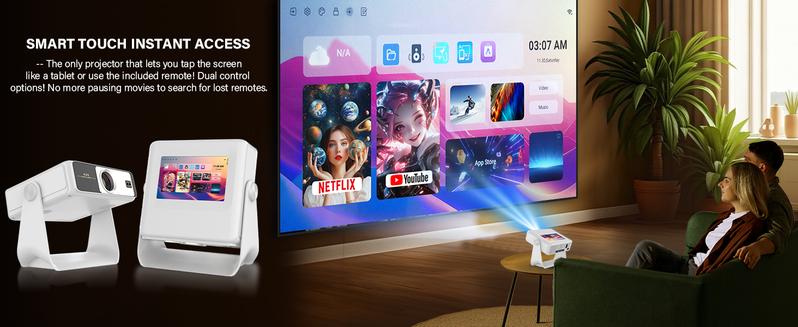 Aepuosem A10pro Touch Screen Projector 7-inch 1080P Native 4K Auto Focus Dolby Sound Wi-Fi 6 Bluetooth 180° Rotation for Games Movies Gifts Audio Connection Lcd Aepuosem A10pro Touch Screen Projector 7-inch 1080P Native 4K Auto Focus Dolby Sound Wi-Fi 6 Bluetooth 180° Rotation for Games Movies Gifts Audio Connection Lcd