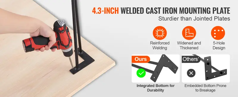 【toolupgrade】19" Hairpin Furniture Legs, Metal Home DIY Projects for Nightstand, Coffee Table, Desk, 500lbs Load Capacity with Rubber Floor Protectors, Metal Heavy Duty Sturdy Modern Table Legs, 4PCS Black