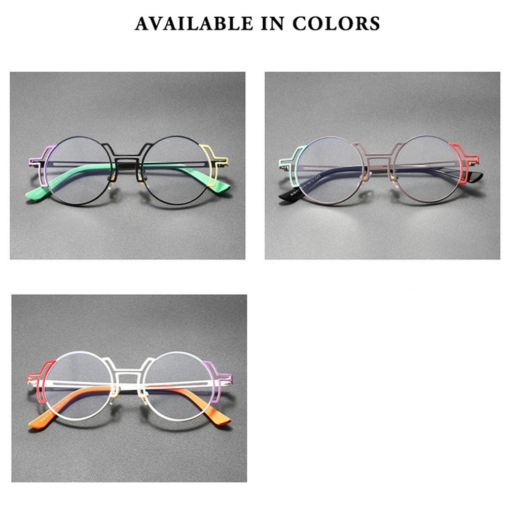 Minimalist High End Style Round Frame Glasses Cyberpunk Style Asymmetrical Contrasting Color Glasses Unisex Atmospheric Wear Glasses