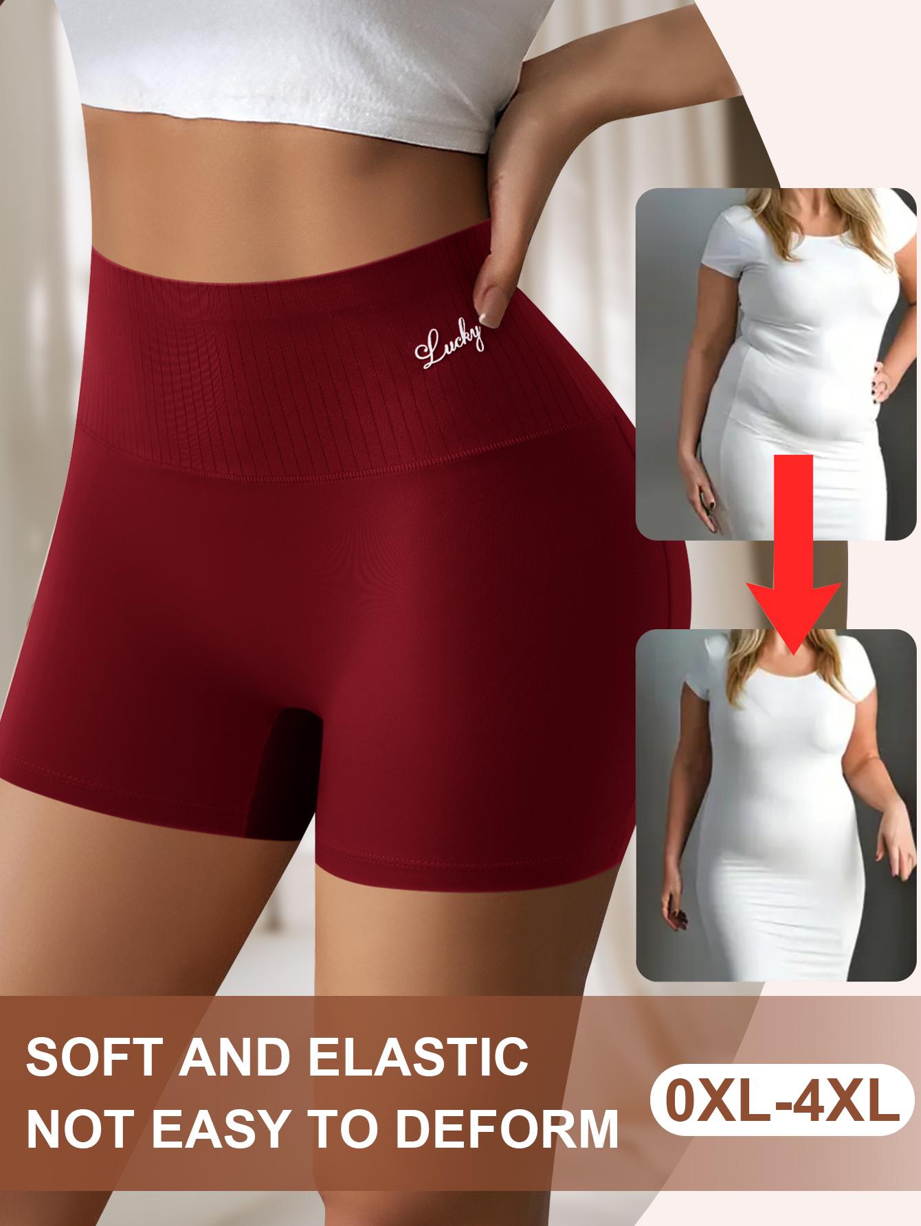 QUASTI 4/5 Pack Ribbed Waist Spliced Safety Shorts, High Waist Anti-Chafing Slip Shorts Under Dresses Women Daily Layering Shorts S-4XL Fit Minimalist