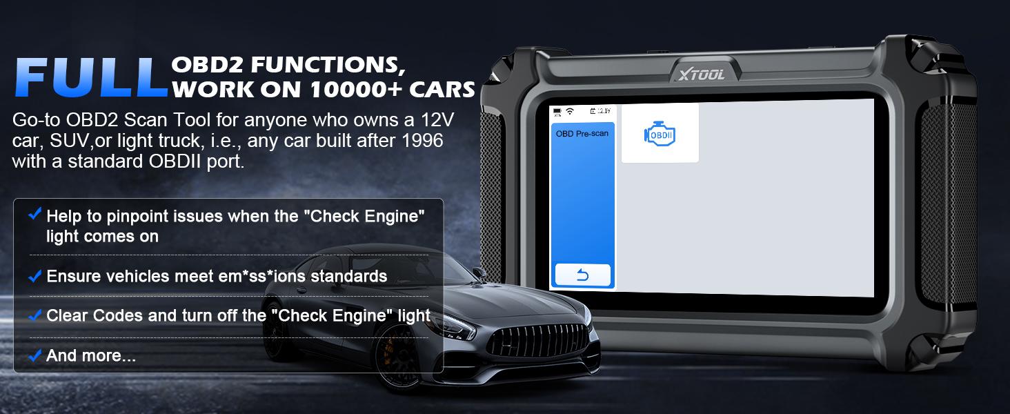 XTOOL D5 OBD2 Scanner ECM/TCM/ABS/SRS Car Diagnostic Tool with Oil Reset, Electronic Parking Brake Reset, ABS Bleed, Throttle Relearn, Clear Check Engine Light, Lifetime Free Updates car diagnosis scanner Automotive Vehicle Special Functions Obd2