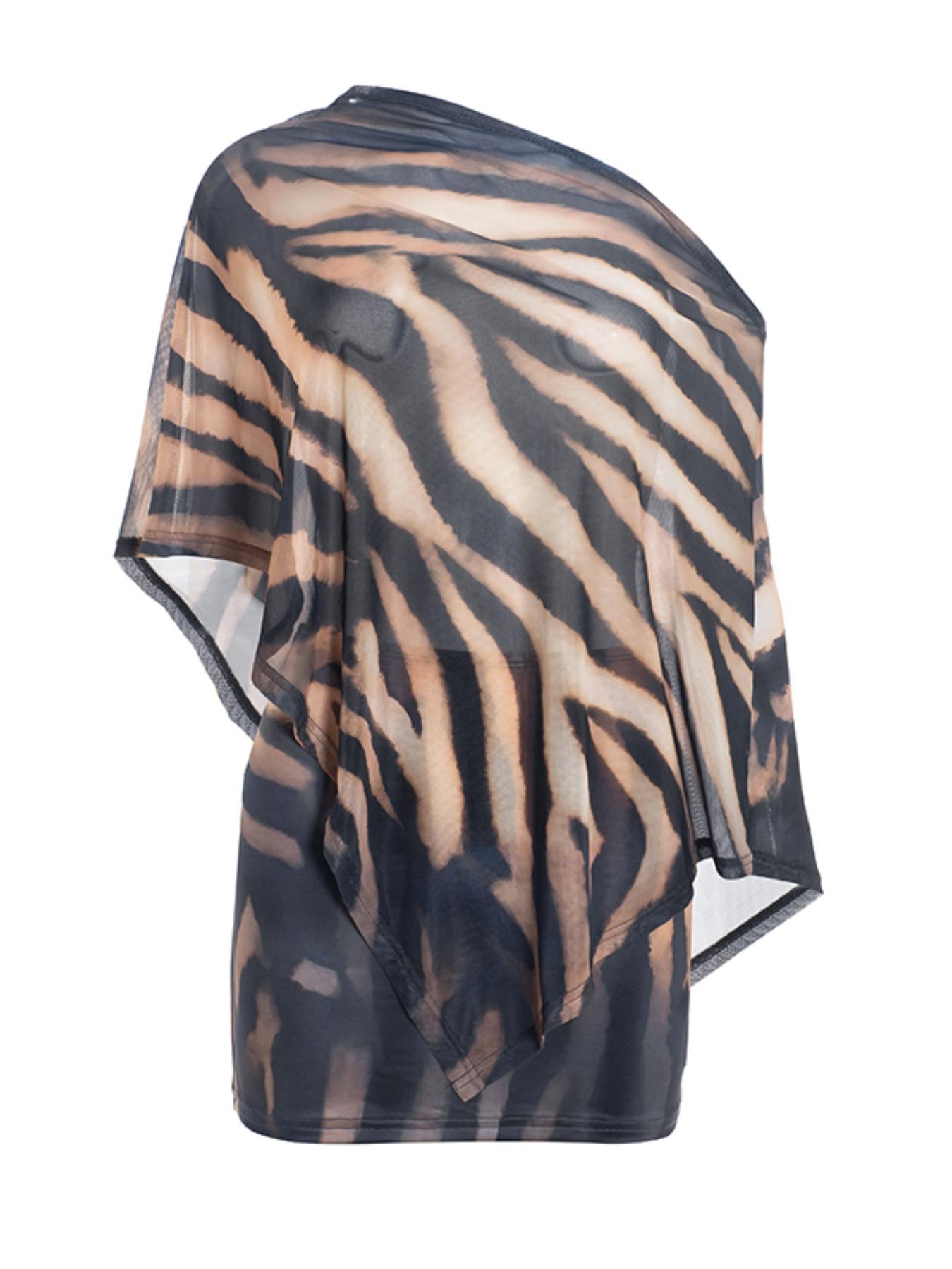 Women's Fashion Animal Print Shawl Top + Trendy Short Skirt Set, Spring & Fall Lightweight Comfortable Casual Wear, Perfect for Daily Home Outdoor Womenswear Clothes