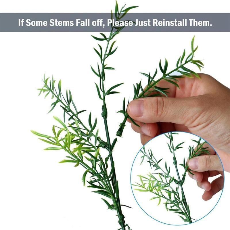 18 Pcs No Fade Artificial Plants Greenery Stems, 3 Types Realistic Faux Eucalyptus Grass Shrubs, UV Resistant Faux Greenery for Outdoor Indoor Home Garden Yard Window Box Porch Patio Balcony Farmhouse Wedding Party Table Centerpieces DIY Decoration