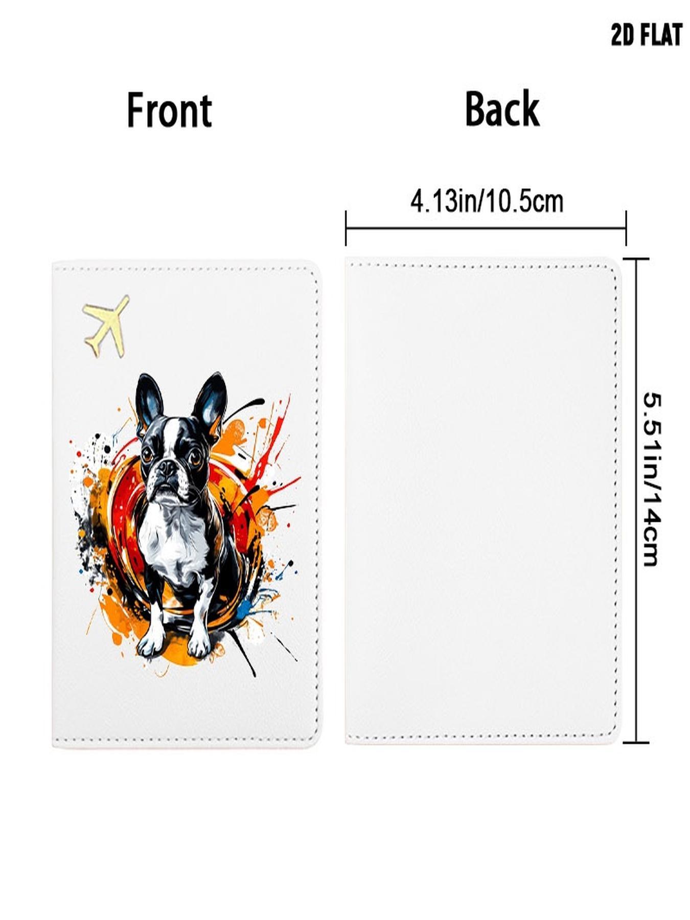 Artistic Graffiti Style Boston Terrier Print Passport Cover, One Size with Multiple Specifications Available, Modern Graphic Design Travel Accessory, Perfect for Storing Passports & Travel Documents During Trips
