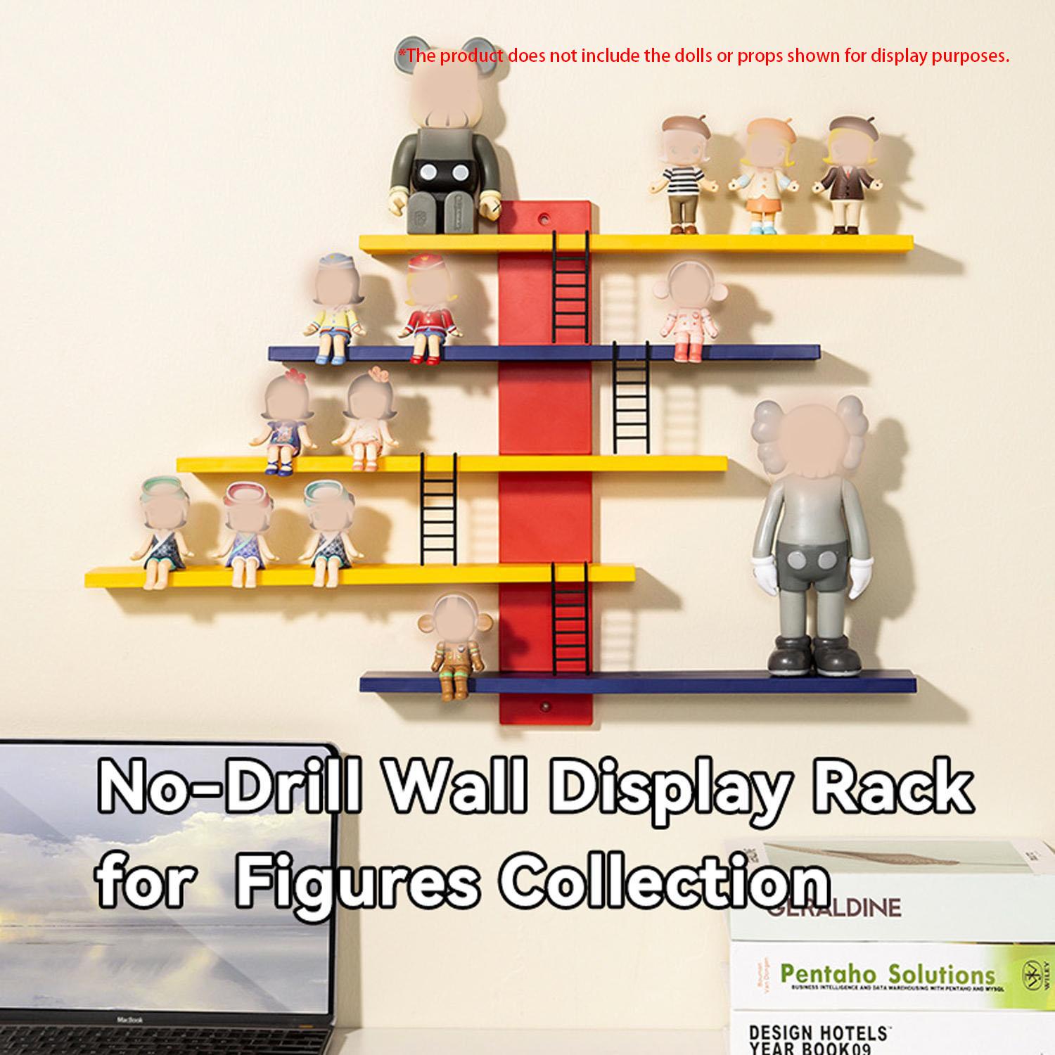 DIY Wall-Mounted Display Shelf, No-Drill Layer Storage Rack, Labubu Figure Organizer, Wall Mount Design, Perfect Gift for Christmas