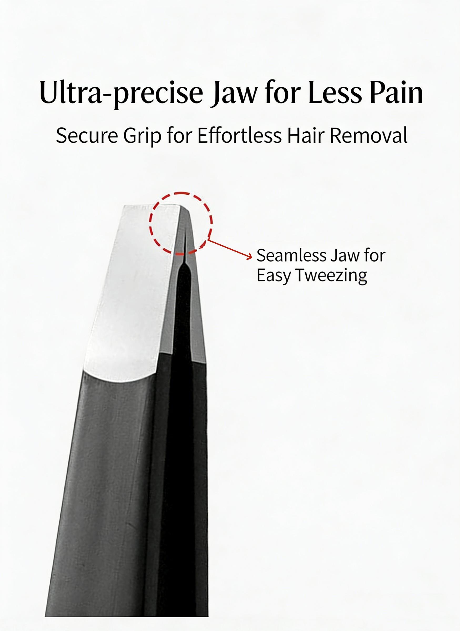 2pcs/lot Stainless Steel Tweezers, Pointed Tip Hair Removal Clamps, Eyelash Extension & Nail Art Black Tweezers, Anti-Static Precision Tweezers