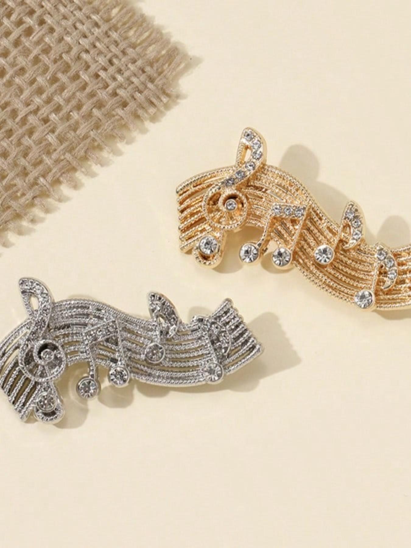 Vintage Piano Note Lapel Pin, Versatile Suit Jacket Brooch, Metal Badge Accessory, Unique Fashion Jewelry for Men and Women