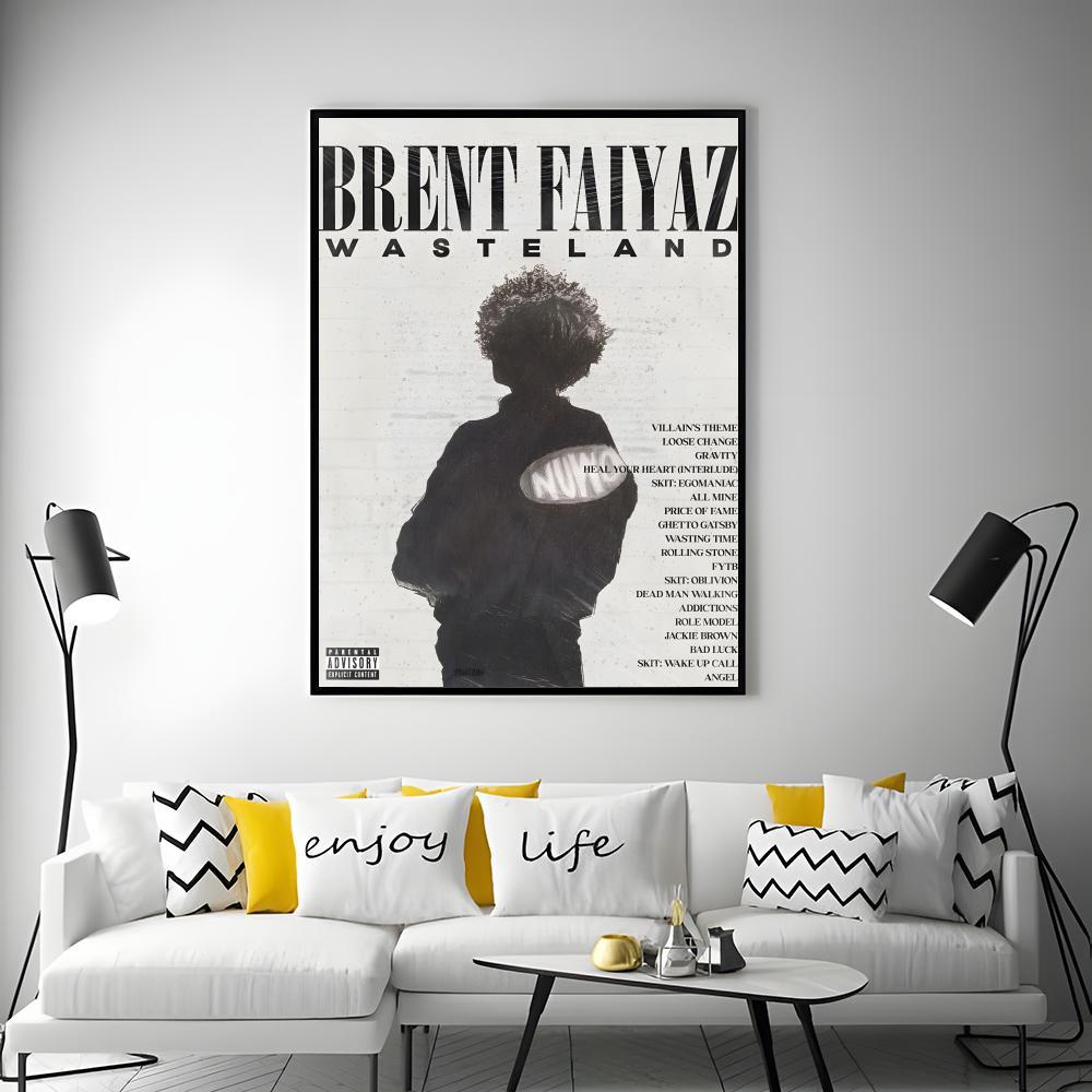 music artist Brent Faiyaz Poster HD Heavy-Duty Self-Adhesive Waterproof Wall Decor – Tool-Free Install, Durable & Reusable Conceals Wall Flaws | Elevates Home Style | Ideal for Living Rooms, Bathrooms & Kitchens