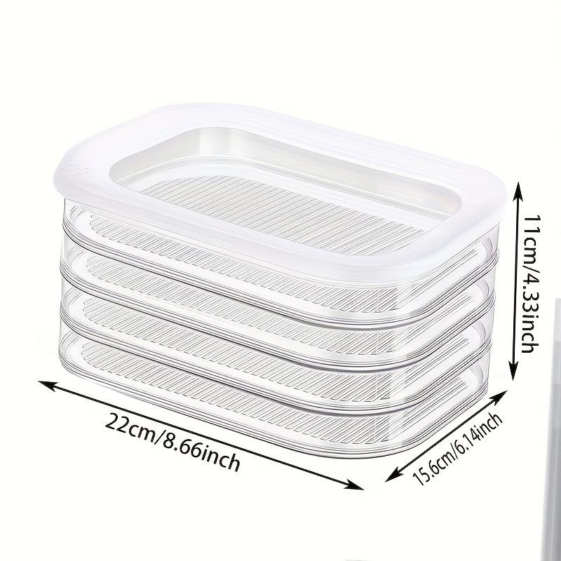 2/3/4-layer stackable food storage containers, Stackable plastic container, refrigerator storage boxes, organizers, with stackable, leak-proof design, reusable in the freezer, suitable for cheese, beef rolls, shrimp