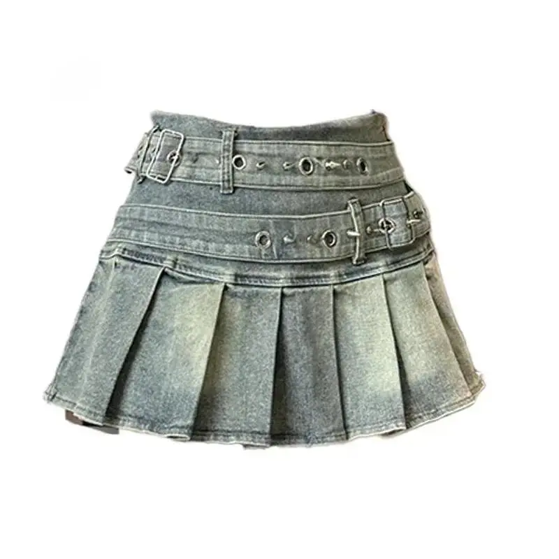 American Style Vintage Striped Skirt Harajuku Korean Fashion Y2k Mini Skirt Summer Emo2000s Spicy Girls Retro Skirt Chic