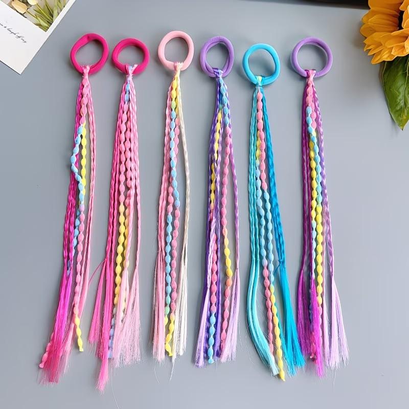 Girls' Hair Accessories Set, Multicolor Braided Ponytail Holders, Sweet Cool Boxing Braid Rubber Bands, High Tail Bean Bun Headbands