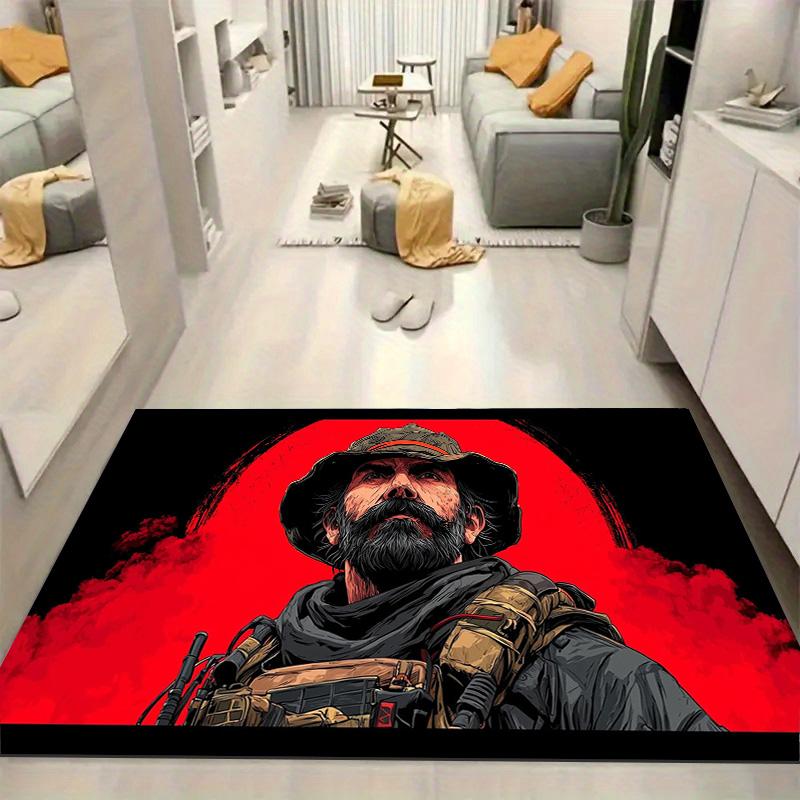Call of Duty Steadfast Soldier Pattern Area Rug, Modern Area Rug, Office Chair Cushion, Game Chair Cushion, Suitable for Offices, Game Rooms, Entrance Halls, Living Rooms, Bedrooms, Hallways