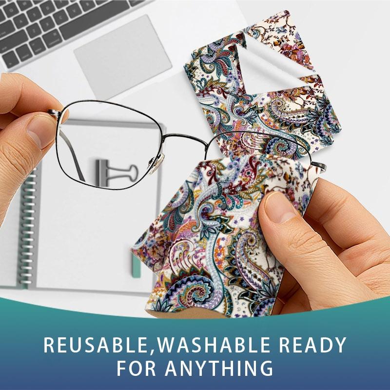 1/3/6/14pcs Paisley-patterned Cleaning Cloth, Multiple Specifications Available (Single - sided), Ideal for Lens & Glasses Cleaning, Rich Ornate Design, Suitable for Home Use, High - Quality Fabric