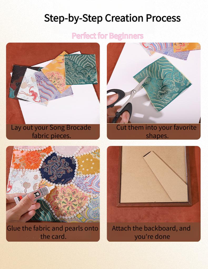 Mother's Day handmade Song brocade cloud shoulder pony DIY pearl photo frame fabric painting material kit team building warm-up decoration hanging ornament