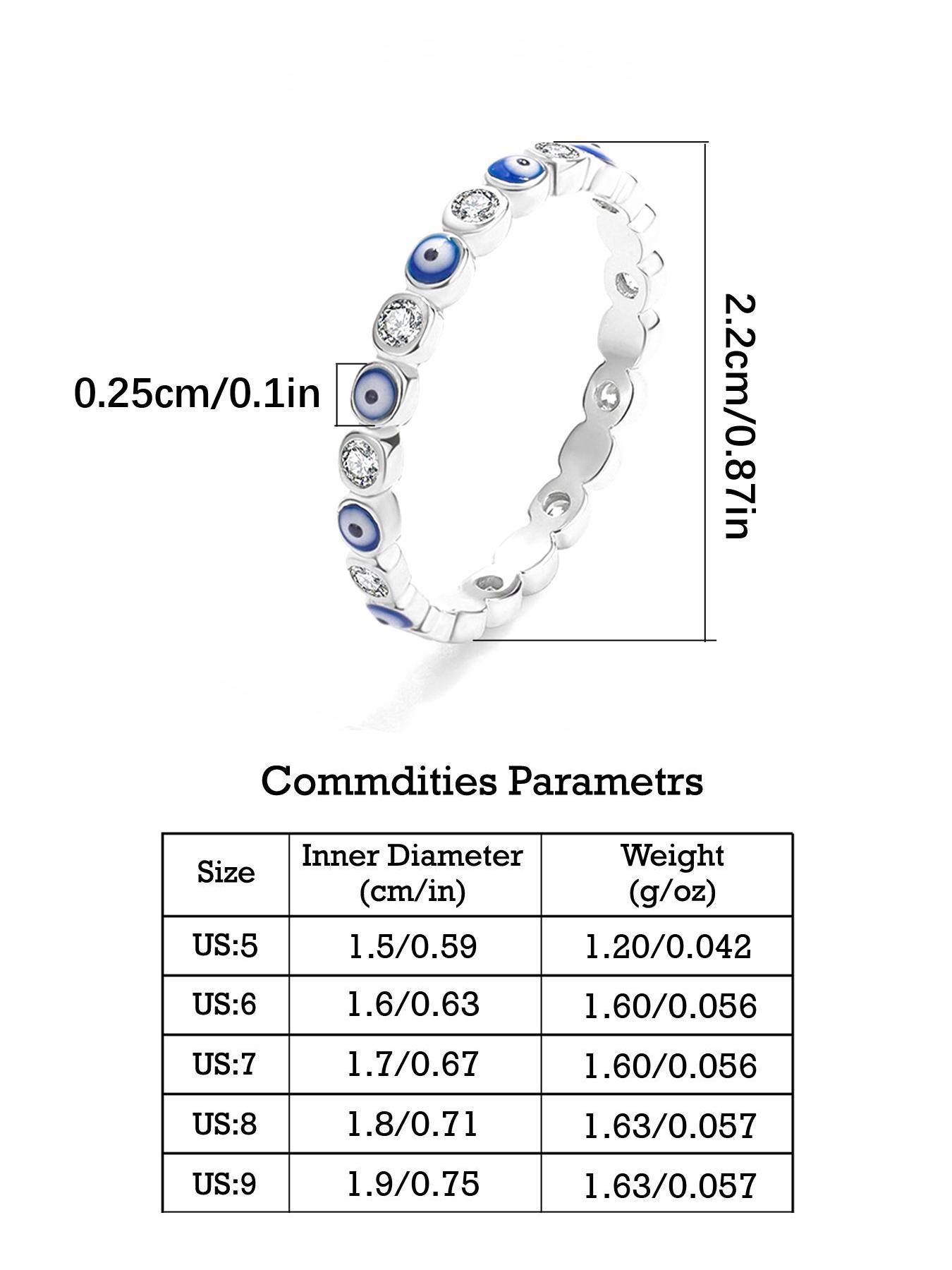 925 Sterling Silver Fashion Eye Design Ring, Fashion Jewelry for Party, Daily Clothing Decor, Trendy All-match & Exquisite Engagement Ring for Birthday Gift