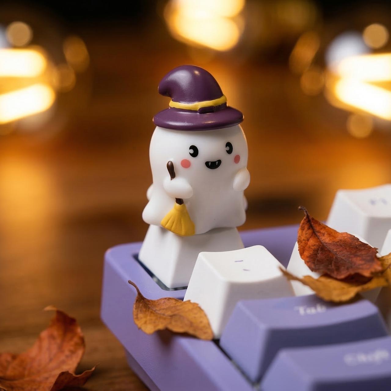 Halloween Ghost Keycaps, Cute Cartoon Design, Mechanical Keyboard Caps, DIY Decoration, Fits Cherry Mx Axes, Replaceable Esc/game Keys, Gamer Gift