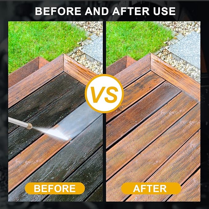 High Pressure Jet Hose Nozzle, Power Washer Wand with 2 Nozzles, Leak-Proof for Car Wash, Gutter, Pets & Window Cleaning