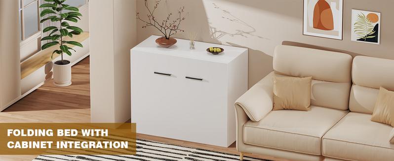 SLSY Murphy Bed with Mattress, Folded Cabinet Bed, Guest Bed Roll Away Bed Fold up Bed for Guest Bedroom, Living Room, Office,75" x 29"