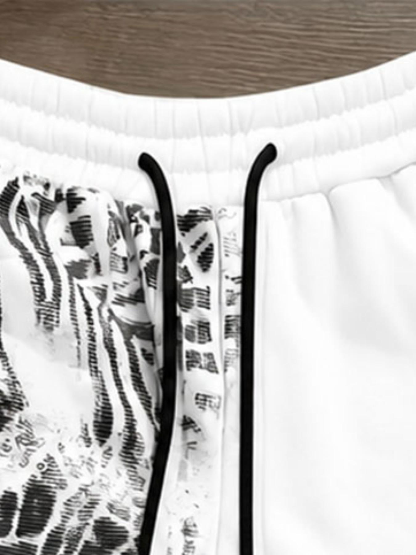 Sweatpants Men Y2K Leopard Zebra Animal Print Baggy Wide Leg Pants for Unisex Streetwear Daily Wear Printed Sweatpants