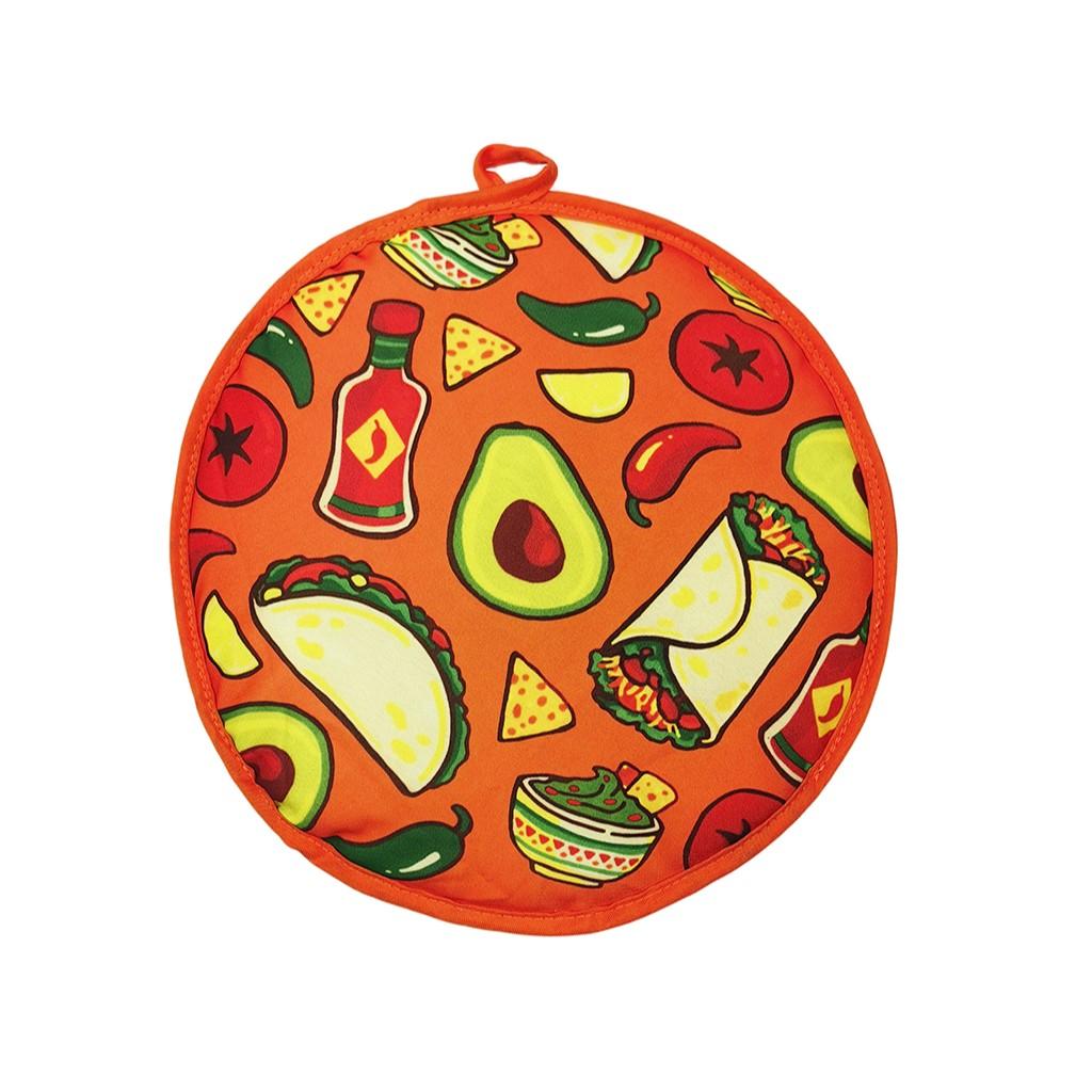 1pcs Mexican Thickened Corn Tortilla Insulated Bag, Pure Cotton Round Bread Carrier, Home Use Takeout Bag, Cross-Border Food Storage