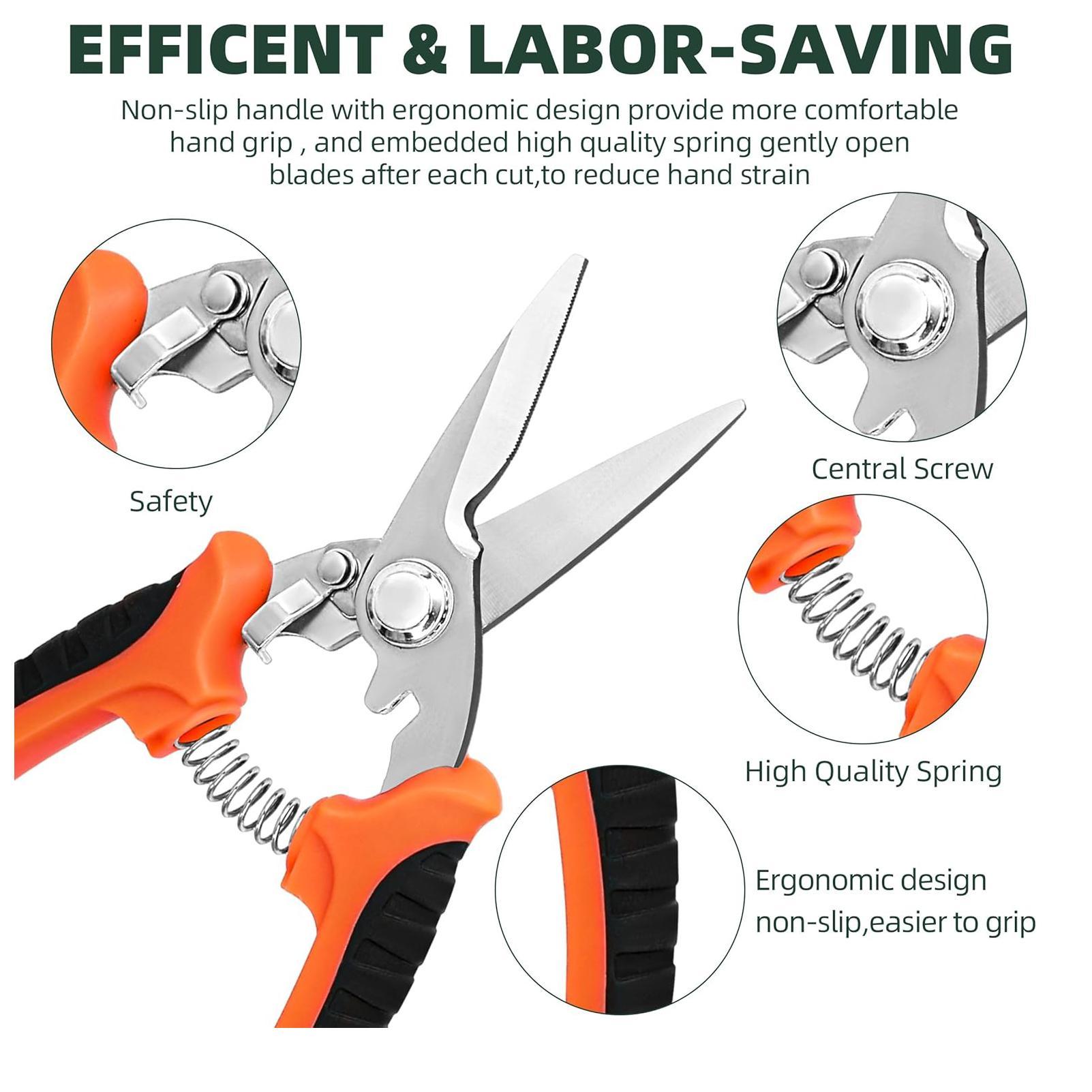 [Hot Sale] 3pcs Multipurpose Stainless Steel Garden Pruning Shears Set Sharp Durable for Fruit Tree Branch Cutting Limb Branch Cutter