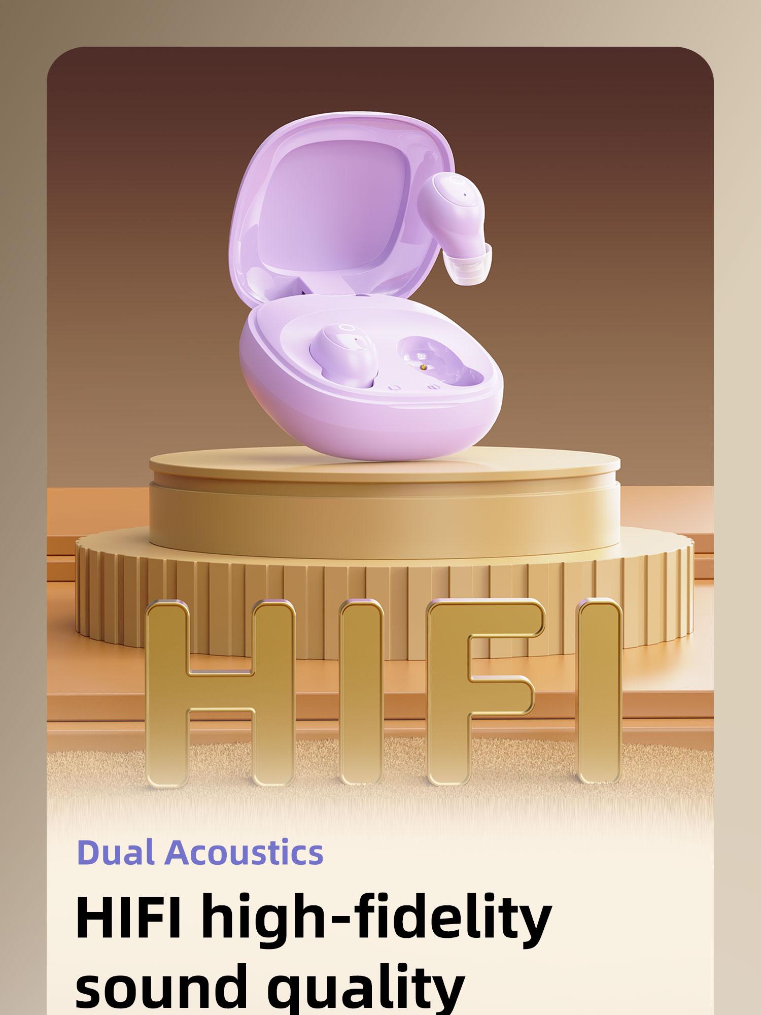 noise cancelling headphones Wireless Bluetooth Earphone, traveling gadgets Wireless Headphones Earphone Bluetooth-compatible 5.0 Headset With Mic,deep sleep noise reduction,Sports Earphones With Battery Display Multifunctional Earbuds Audio Yellow