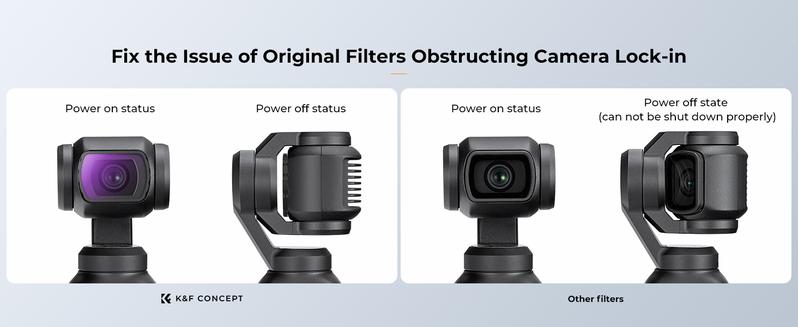 【K&F CONCEPT】Magnetic ND Filter Kit for DJI Osmo Pocket 3 Creator Combo -4-Pack (ND4+ND8+ND16+ND32), Optical Glass/HD/Multi-Coated Filters