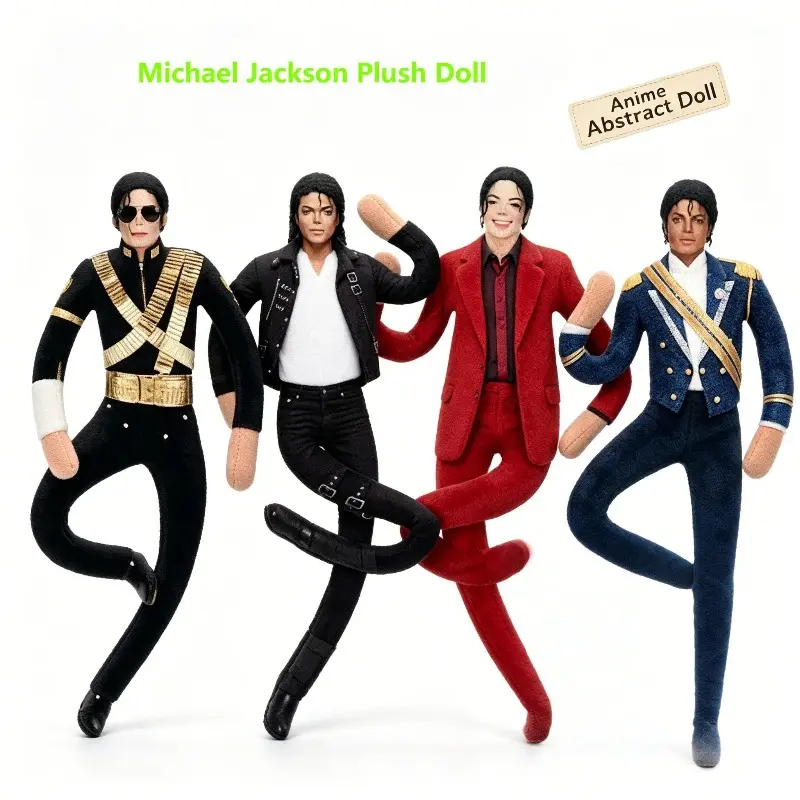 Anime Michael Jackson Plush Doll Articulated Movable Joint Stuffed Toy New Style Cosplay Ornament Birthday Holiday Gift