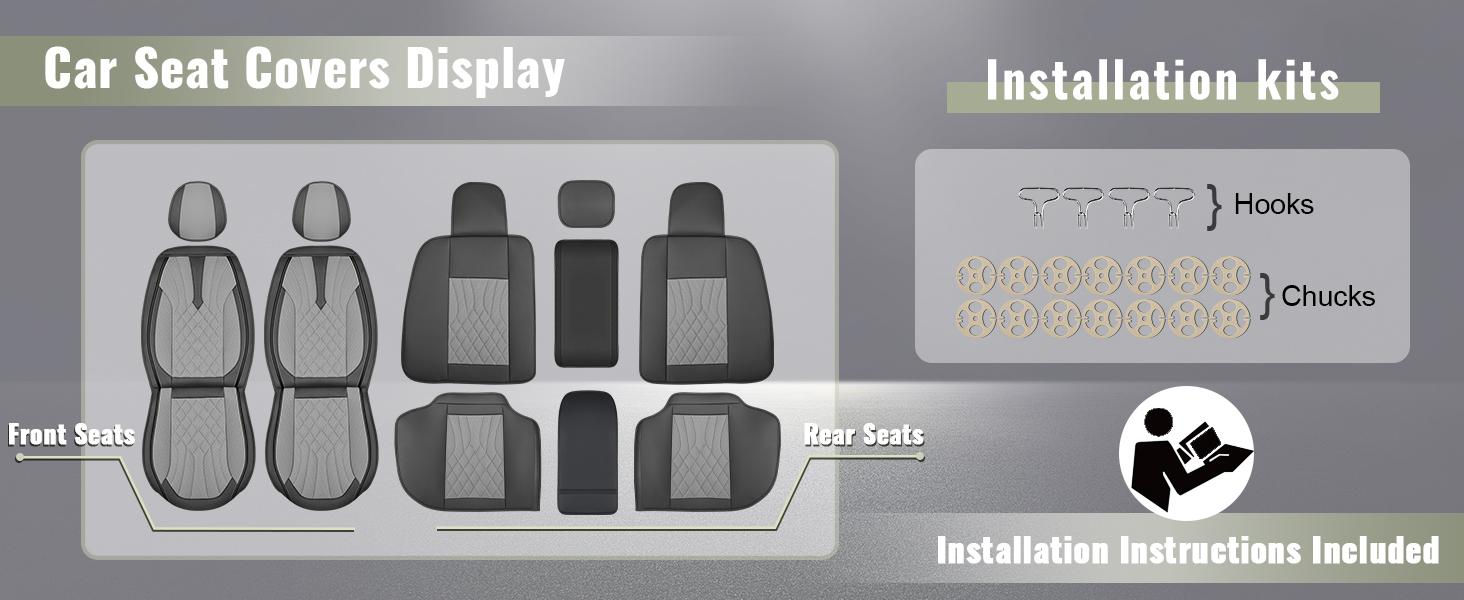 Full Set Premium Perforated Leather Seat Covers for Toyota RAV4 2013-2025 | Hybrid & RAV-4 Fit | Breathable, Custom Fit - Protect Seats with Style Car Cushion Vehicle