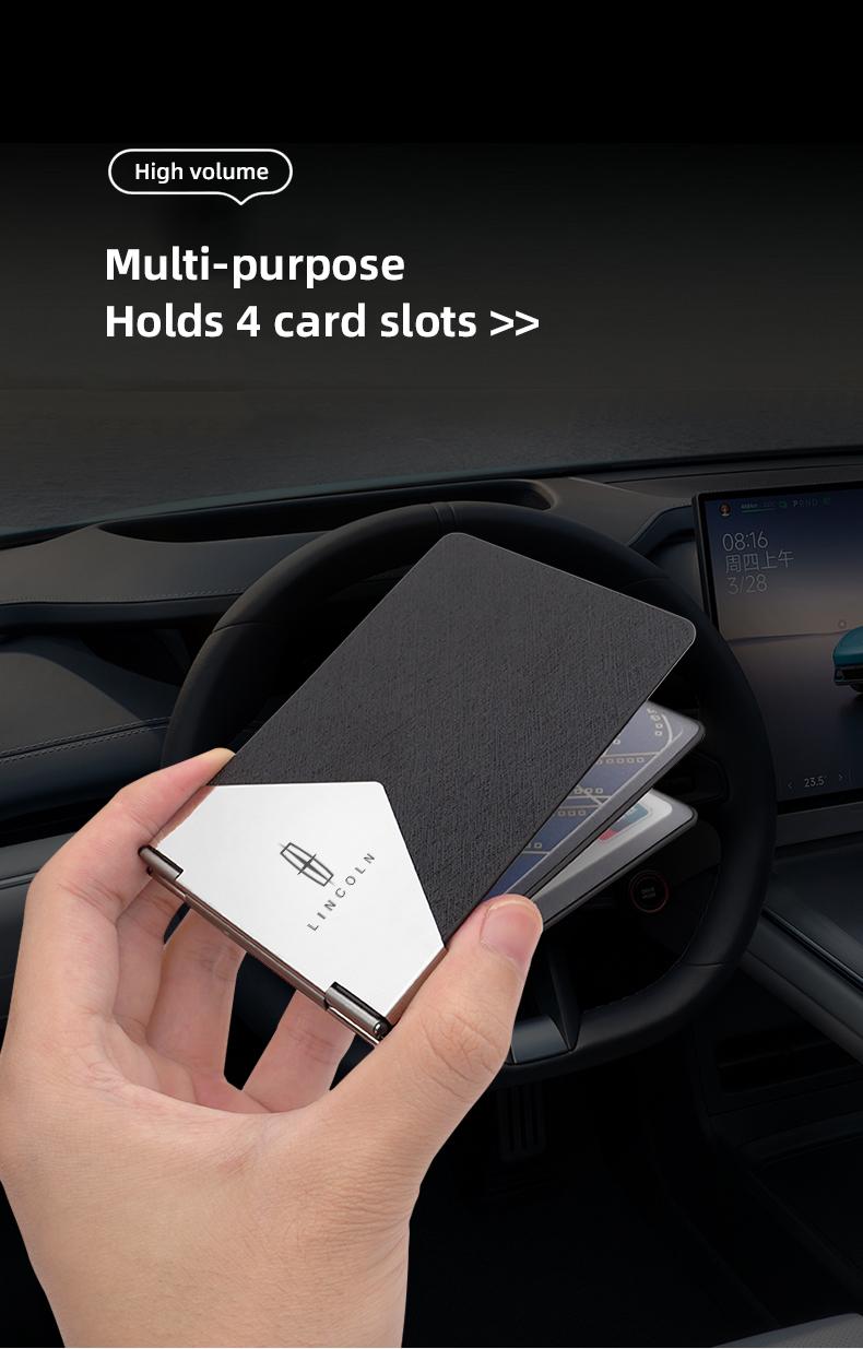 Car Driver License Wallet ID License Storage Bag Credit Card Holder For Lincoln Navigator Continental Nautilus Aviator MKZ MKX MKC MKT MKS Corsair Mark E