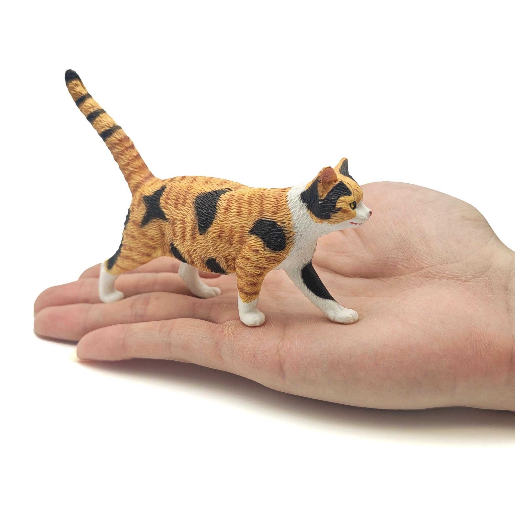 Realistic PVC Standing Cat Animal Model, Lifelike Design Cat Statue Decoration, Home Decor and Collection, Garden Office Desk Bonsai Rockery Miniature Scene