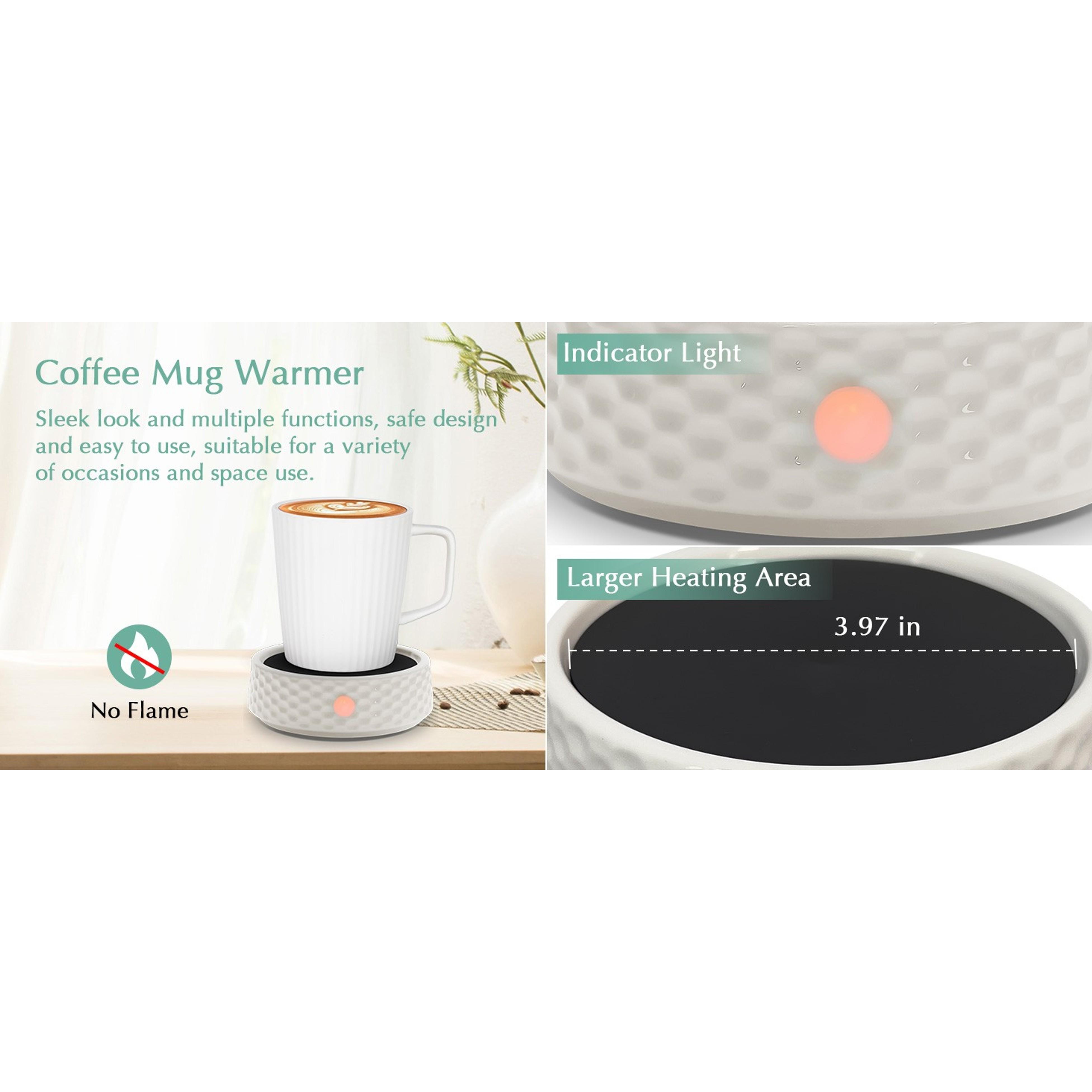 Large Electric Ceramic Candle Warmer Plate with Timer, Adjustable Fragrance Intensity, and Auto Shut Off – Aromatherapy Wax Warmer for Home Office, Heating Beverages Like Milk, Tea, and Hot ChocolateGift