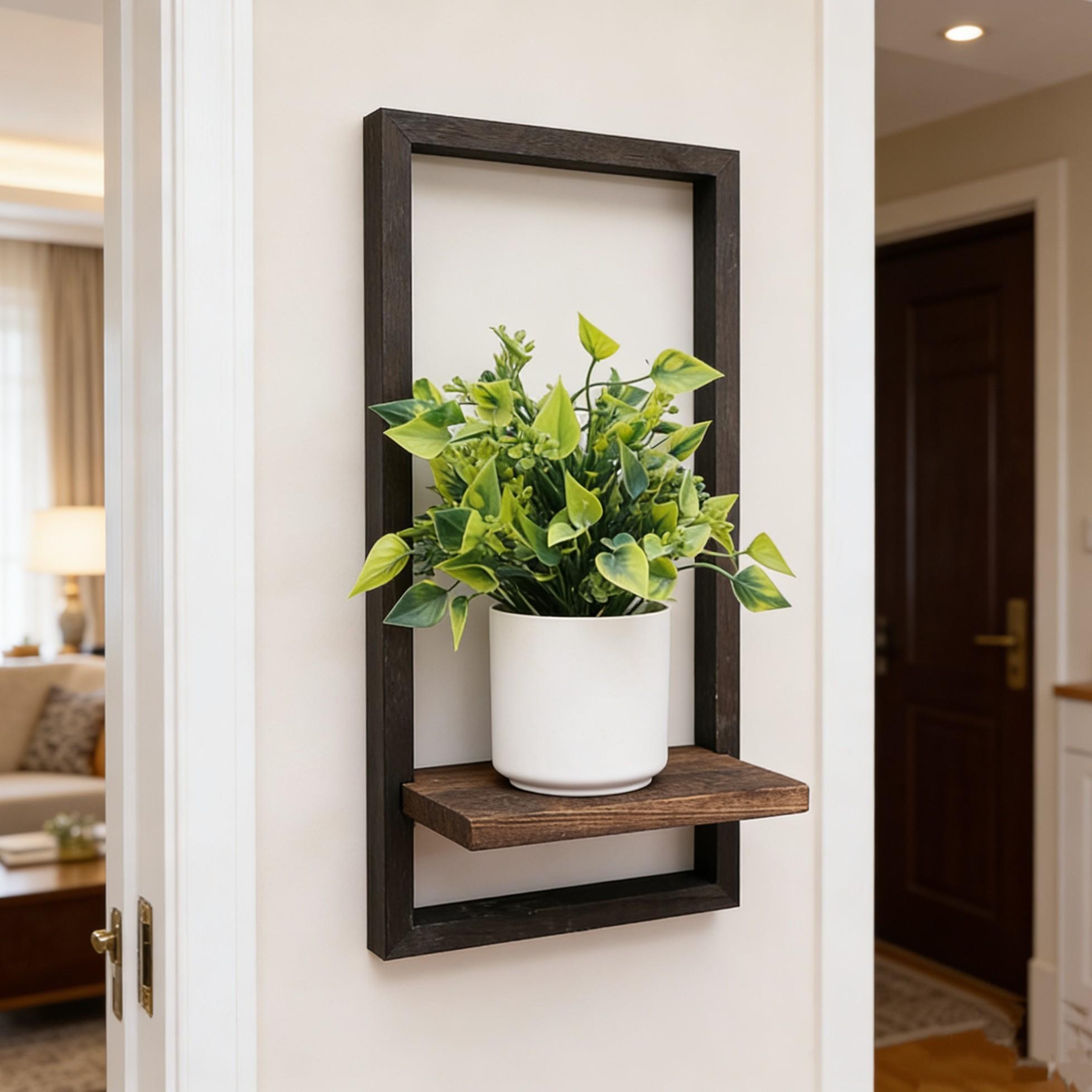 Wall-Mounted Plant Rack, Space-Saving Vintage Colorful Plant Shelf, Indoor Home Decor, Succulent and Herb Display Stand, Floating Board Organizer