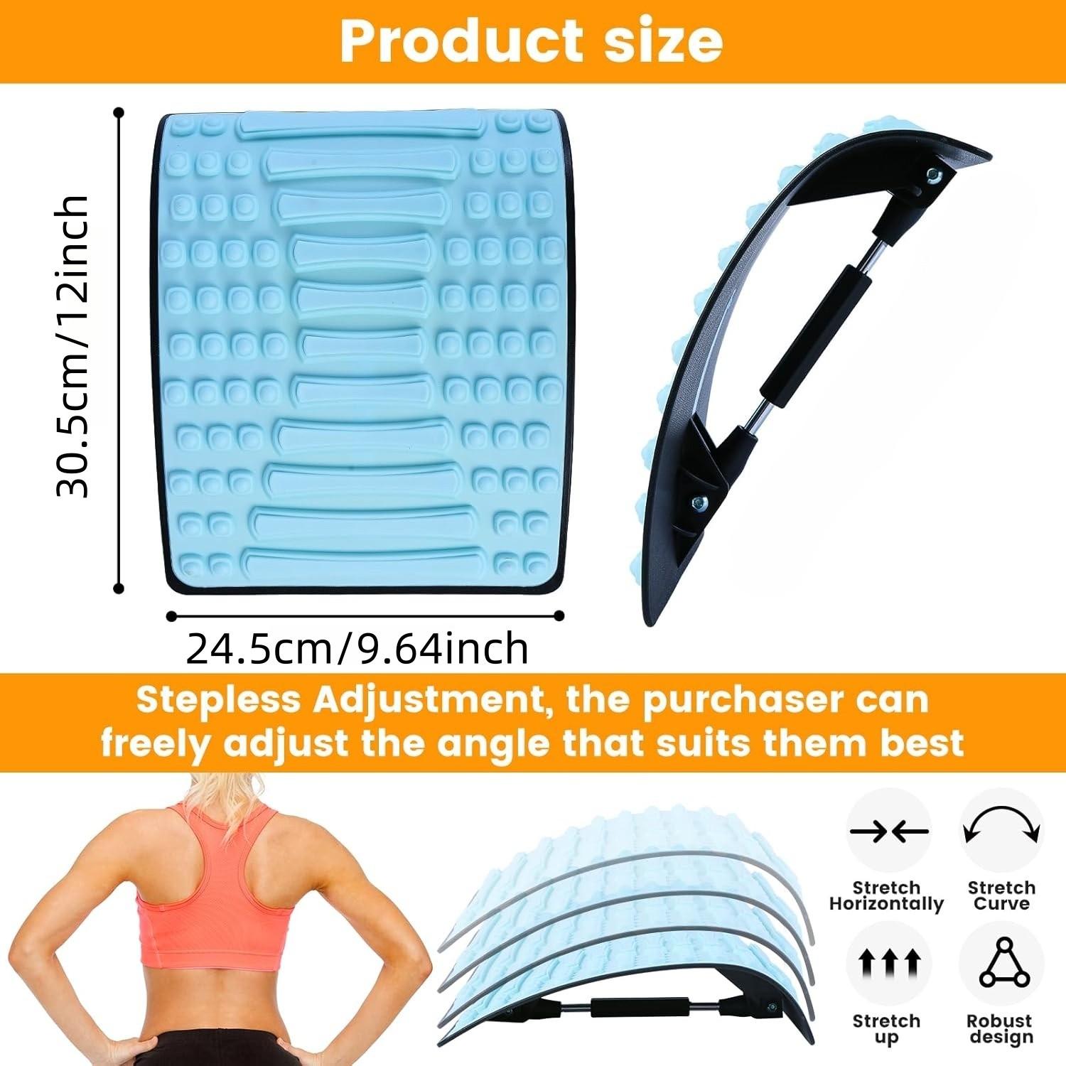 Back Stretching Device for Lower Back Pain Relief, Adjustable Metal Support, Spinal Decompression and Posture Corrector, Back Massage