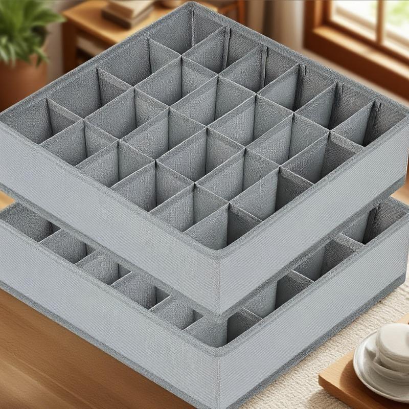 Foldable storage box - a vertically designed wardrobe storage box that saves space for storing underwear, socks, bras, and accessories - perfect for wardrobes, drawers, bathrooms, and offices - gray, clothes storage box, drawer storage box