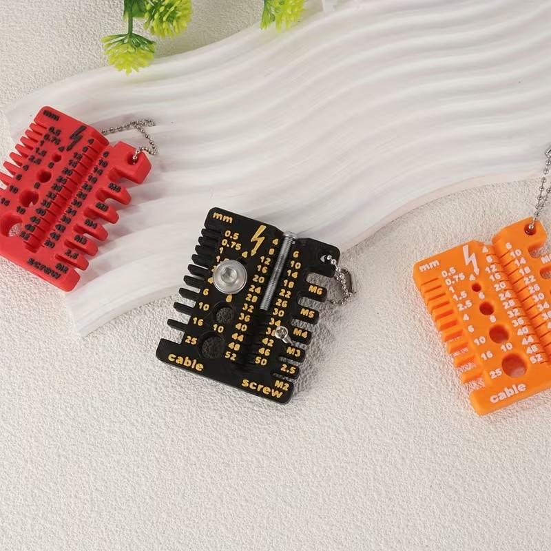 Portable Multifunctional Ruler, Wire and Screw Gauge, Thickness Gauge, Double-Sided, Lightweight, DIY, Electrical, Repair Tools