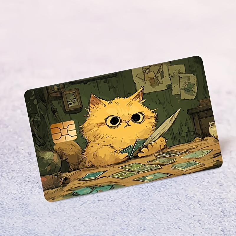 Cute Cat Bank Card Credit Card Debit Card Transportation Card Room Key Card Skin Sticker, Debit Card Sleeve, Decorative Sticker, Fun Card Skin, Durable Sticker, High-Quality Decal, Sticker, Cat Lover, Fashion Enthusiast