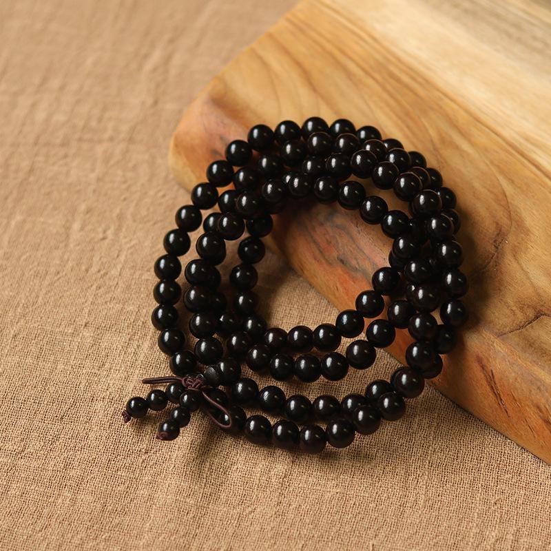 Sandalwood multi-bead stacked bracelets, new Chinese-style multi-ring wooden bracelets, Buddhist bead jewelry for meditation, odor-eliminating fragrant bracelets, collectibles